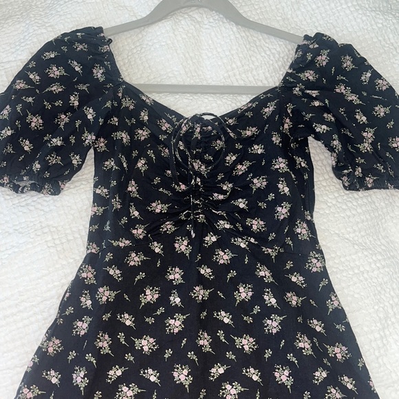 Black Flower Print Sundress Mini - Picture 1 of 5